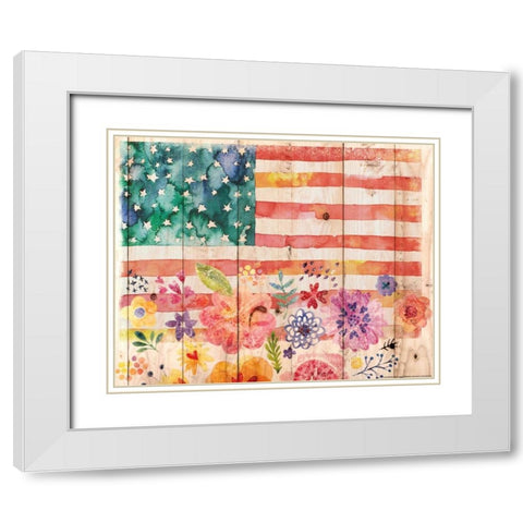 Flag 8 White Modern Wood Framed Art Print with Double Matting by Nobleworks, Inc.