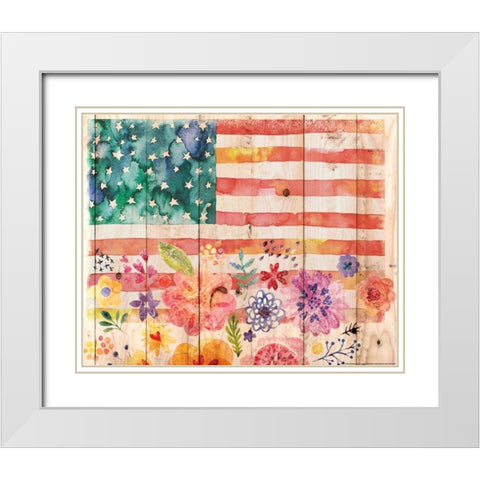Flag 8 White Modern Wood Framed Art Print with Double Matting by Nobleworks, Inc.