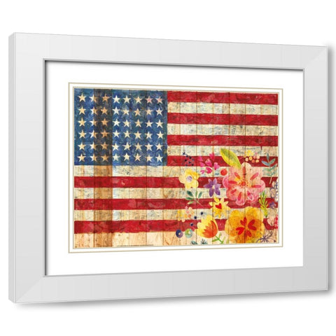 Flag 10 White Modern Wood Framed Art Print with Double Matting by Nobleworks, Inc.