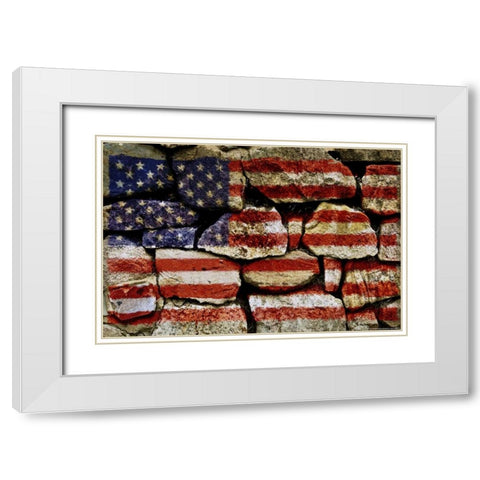 Flag 11 White Modern Wood Framed Art Print with Double Matting by Nobleworks, Inc.