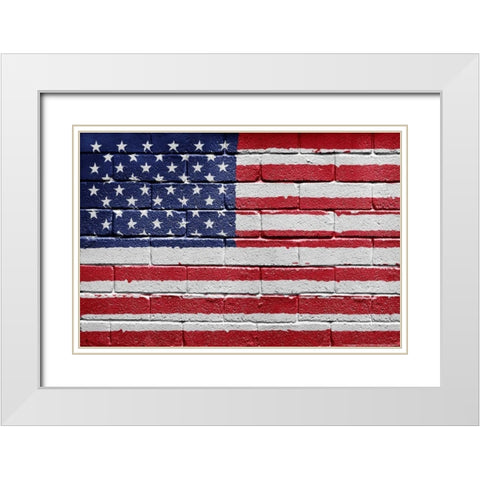 Flag 12 White Modern Wood Framed Art Print with Double Matting by Nobleworks, Inc.