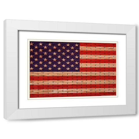 Flag 13 White Modern Wood Framed Art Print with Double Matting by Nobleworks, Inc.