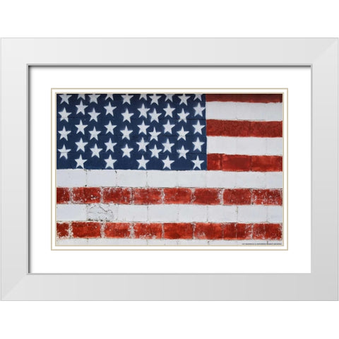 Flag 14 White Modern Wood Framed Art Print with Double Matting by Nobleworks, Inc.