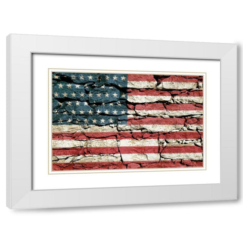 Flag 16 White Modern Wood Framed Art Print with Double Matting by Nobleworks, Inc.