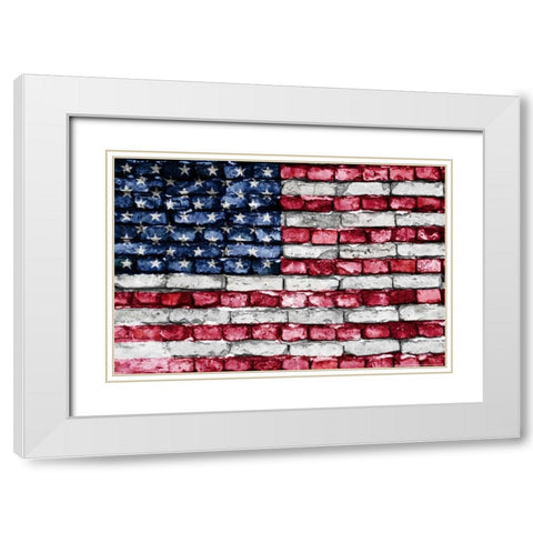 Flag 17 White Modern Wood Framed Art Print with Double Matting by Nobleworks, Inc.
