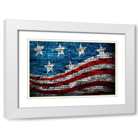 Flag 18 White Modern Wood Framed Art Print with Double Matting by Nobleworks, Inc.