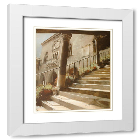 DE FRONTE PIAZZA VECCIA White Modern Wood Framed Art Print with Double Matting by Sgarbossa, Antonio