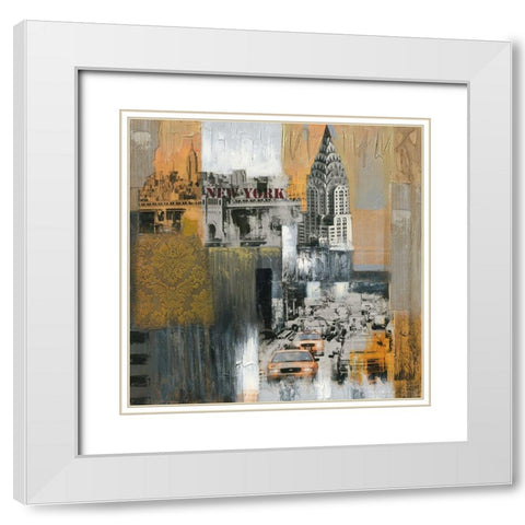 EMPIRE STATE BLDG White Modern Wood Framed Art Print with Double Matting by Pax