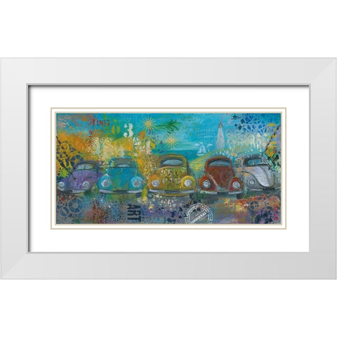 BEETLE LINE White Modern Wood Framed Art Print with Double Matting by Mizo