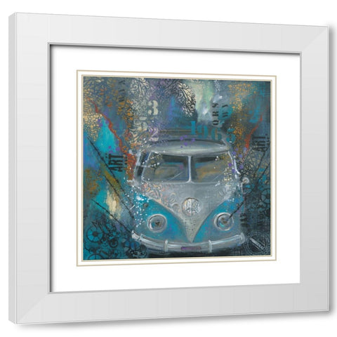 BLUE BULLY White Modern Wood Framed Art Print with Double Matting by Mizo