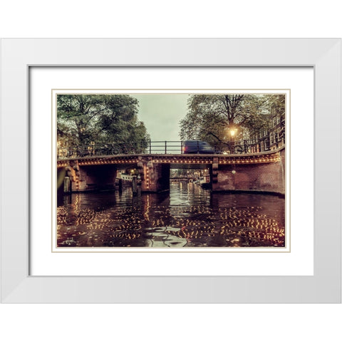 Amsterdam White Modern Wood Framed Art Print with Double Matting by Kostka, Vladimir