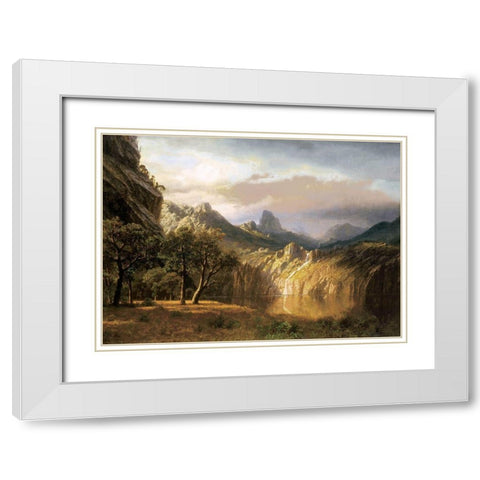 In The Valley White Modern Wood Framed Art Print with Double Matting by Bierstadt, Albert