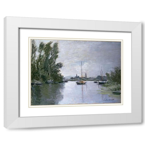 Argenteuil White Modern Wood Framed Art Print with Double Matting by Monet, Claude