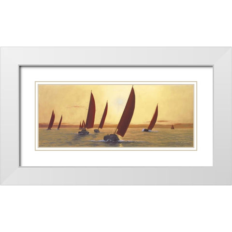 Sailing Sailing White Modern Wood Framed Art Print with Double Matting by Romanello, Diane
