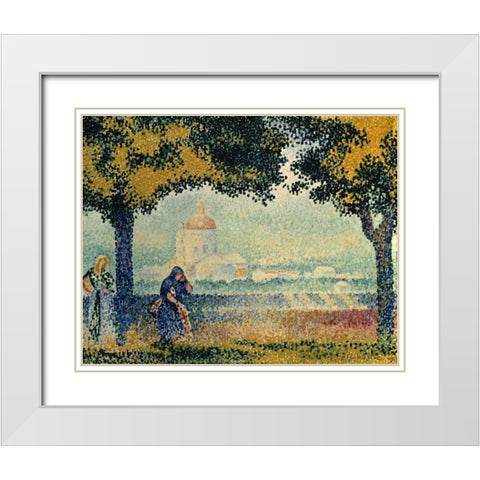 The Church of Santa Maria degli Angely near Assisi White Modern Wood Framed Art Print with Double Matting by Cross, Henri Edmond