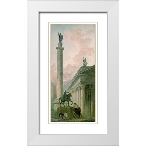 Roman Obelisk White Modern Wood Framed Art Print with Double Matting by Robert, Hubert