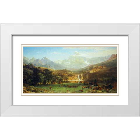 The Rocky Mountains, Landers Peak White Modern Wood Framed Art Print with Double Matting by Bierstadt, Albert