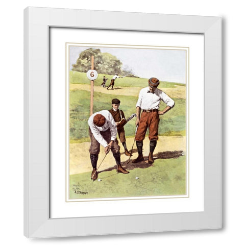 Stymied White Modern Wood Framed Art Print with Double Matting by Frost, Arthur Burdett