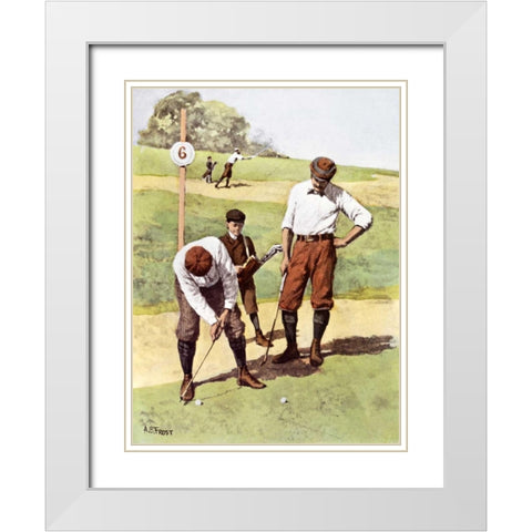 Stymied White Modern Wood Framed Art Print with Double Matting by Frost, Arthur Burdett