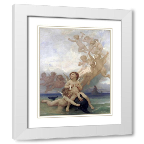 The Birth of Venus White Modern Wood Framed Art Print with Double Matting by Bouguereau, William-Adolphe