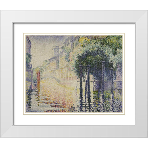 Rio San Trovaso, Venice White Modern Wood Framed Art Print with Double Matting by Cross, Henri Edmond