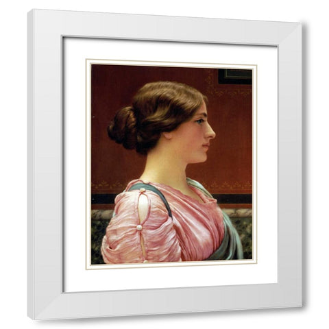 Cleonice White Modern Wood Framed Art Print with Double Matting by Godward, John William