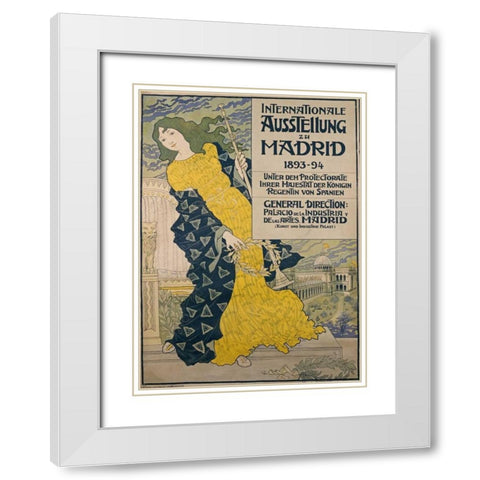 Internationale Ausstellung Zu Madrid White Modern Wood Framed Art Print with Double Matting by Grasset, Eugene