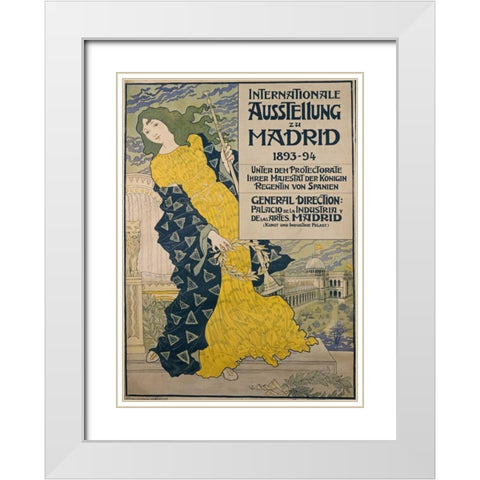 Internationale Ausstellung Zu Madrid White Modern Wood Framed Art Print with Double Matting by Grasset, Eugene