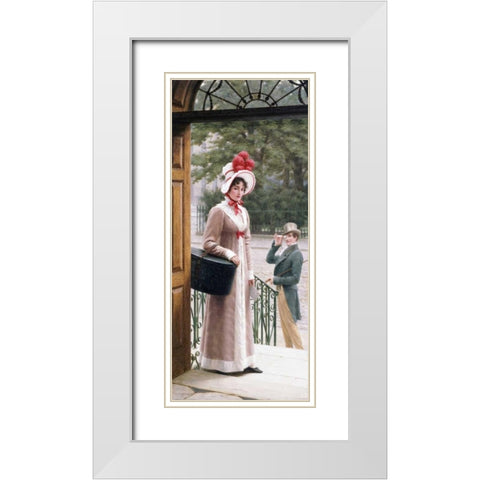 A Source of Admiration White Modern Wood Framed Art Print with Double Matting by Leighton, Edmund Blair