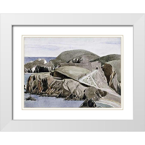 The Road Through The Rocks White Modern Wood Framed Art Print with Double Matting by Mackintosh, Charles Rennie