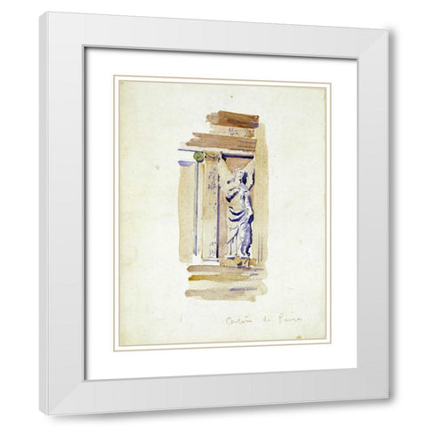 Study of an Angel Statue White Modern Wood Framed Art Print with Double Matting by Mackintosh, Charles Rennie