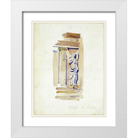 Study of an Angel Statue White Modern Wood Framed Art Print with Double Matting by Mackintosh, Charles Rennie