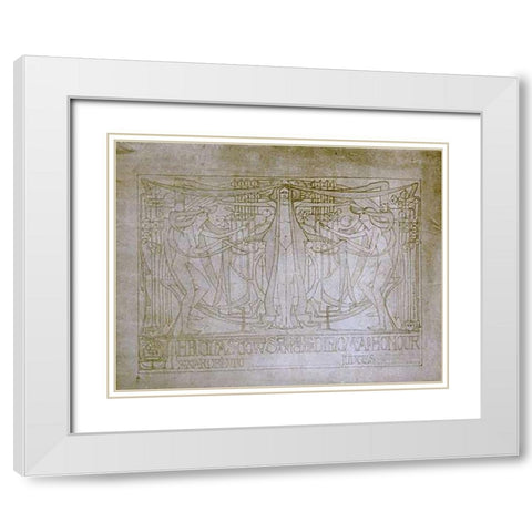 Diploma of Honour Design White Modern Wood Framed Art Print with Double Matting by Mackintosh, Charles Rennie