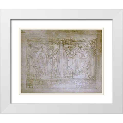 Diploma of Honour Design White Modern Wood Framed Art Print with Double Matting by Mackintosh, Charles Rennie