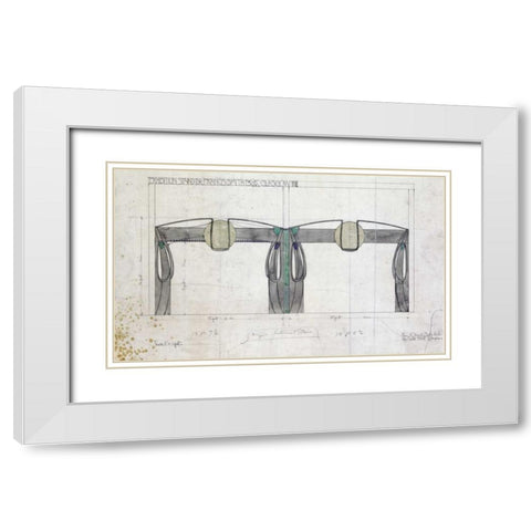 Design For An Exhibition White Modern Wood Framed Art Print with Double Matting by Mackintosh, Charles Rennie