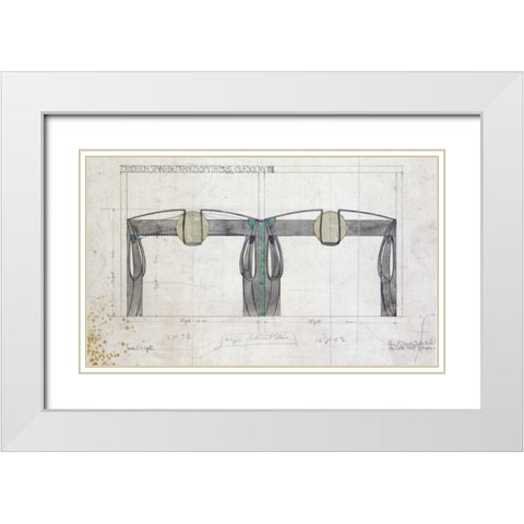 Design For An Exhibition White Modern Wood Framed Art Print with Double Matting by Mackintosh, Charles Rennie