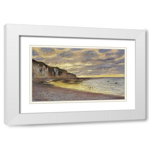 Pointe de Lailly, maree basse White Modern Wood Framed Art Print with Double Matting by Monet, Claude