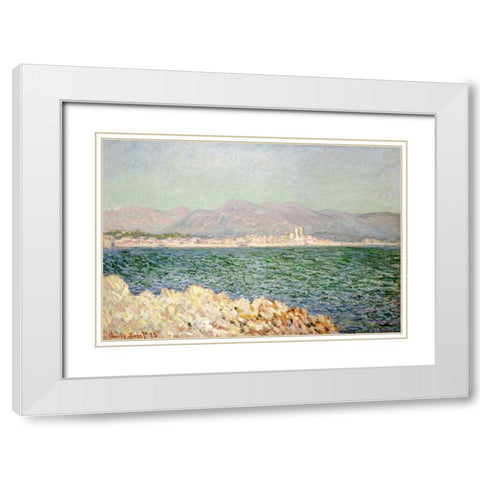 Golfe dAntibes White Modern Wood Framed Art Print with Double Matting by Monet, Claude
