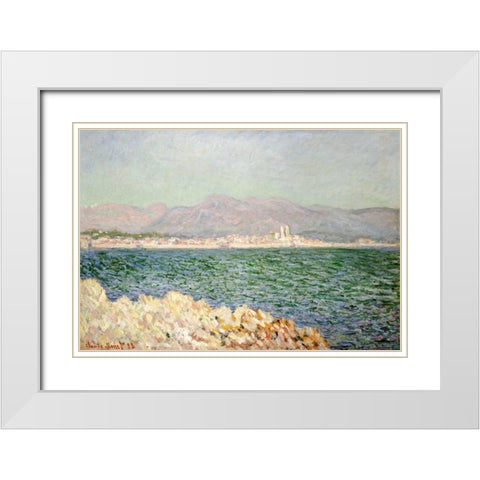 Golfe dAntibes White Modern Wood Framed Art Print with Double Matting by Monet, Claude