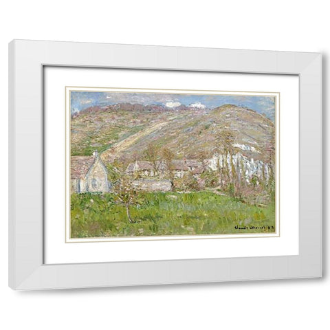 The Hamlet of Falaise, near Giverny, 1883 White Modern Wood Framed Art Print with Double Matting by Monet, Claude