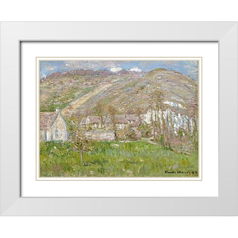 The Hamlet of Falaise, near Giverny, 1883 White Modern Wood Framed Art Print with Double Matting by Monet, Claude