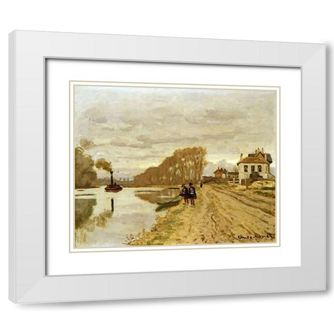 Infantrymen of the Flanant Guard on the Water White Modern Wood Framed Art Print with Double Matting by Monet, Claude