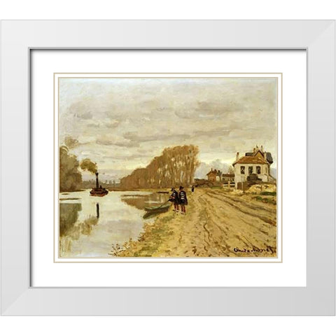 Infantrymen of the Flanant Guard on the Water White Modern Wood Framed Art Print with Double Matting by Monet, Claude