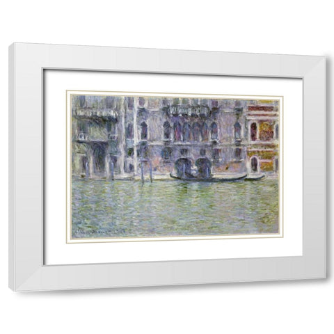 Palazzo da Mula, Venice White Modern Wood Framed Art Print with Double Matting by Monet, Claude