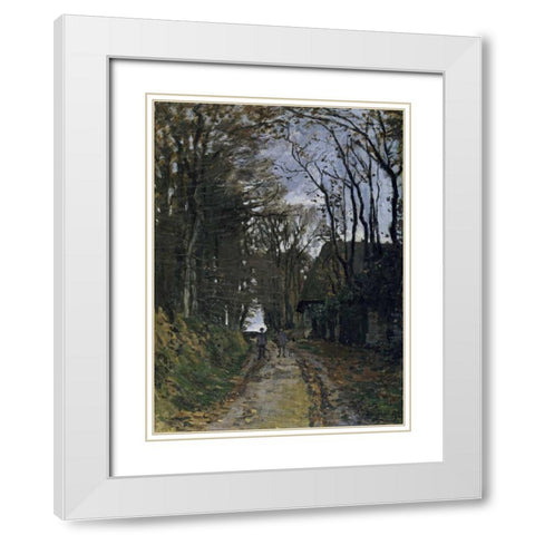 A Normandy Path White Modern Wood Framed Art Print with Double Matting by Monet, Claude