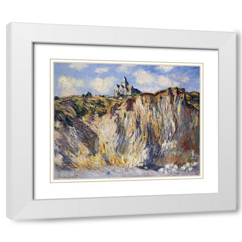 Church of Varengeville, in the Morning White Modern Wood Framed Art Print with Double Matting by Monet, Claude