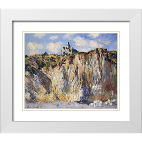 Church of Varengeville, in the Morning White Modern Wood Framed Art Print with Double Matting by Monet, Claude