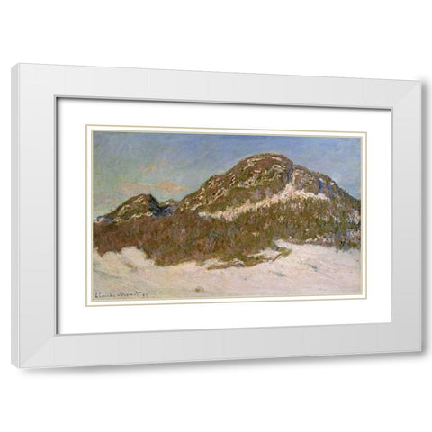 Mount Kolsaas in Sunlight White Modern Wood Framed Art Print with Double Matting by Monet, Claude