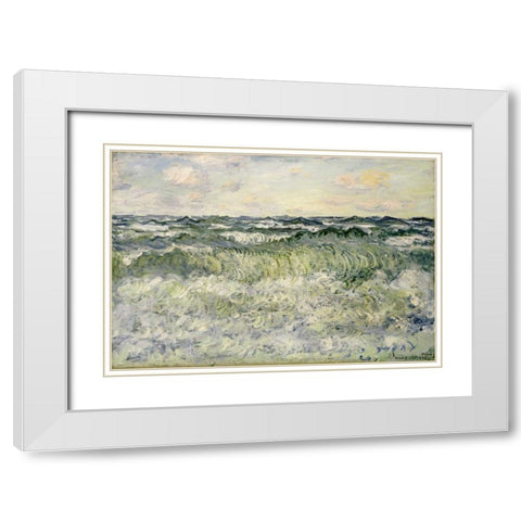 Marine - Etude de mer White Modern Wood Framed Art Print with Double Matting by Monet, Claude