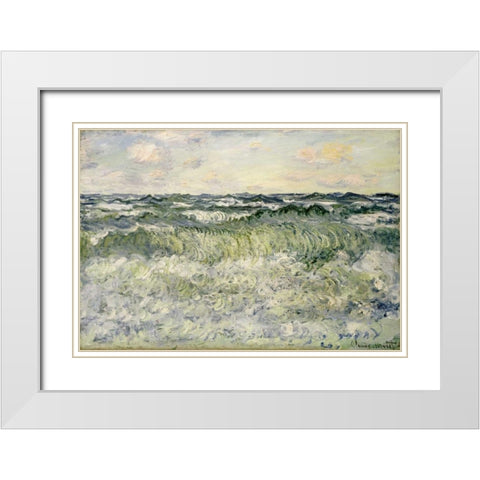 Marine - Etude de mer White Modern Wood Framed Art Print with Double Matting by Monet, Claude